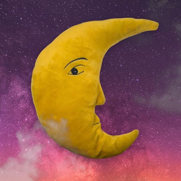 90s Salamander Graphix Crescent Moon Wall Decor Plush Pillow Long - Picture 1 of 7